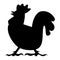 Rooster is a flightless bird. Silhouette, sign, logo. Vector illustration