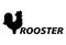 Rooster is a flightless bird. Silhouette, sign, logo. Vector illustration