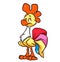 Rooster funny cartoon illustration