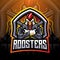 Rooster with gun mascot logo design