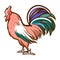 Rooster hand drawn icon. Cockerel, cock, red junglefowl. Domestic bird. Barnyard fowl. Hennery.