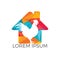 Rooster home vector logo design.