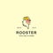 Rooster logo with flat design