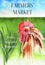 Rooster on the natural landscape. Poster farm animals watercolor.