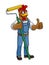 Rooster Painter Decorator Paint Roller Mascot