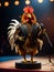 Rooster Performing on Stage. AI generated