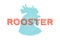Rooster, poultry. Vintage logo, retro print, poster for Butchery