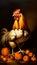 Rooster with pumpkins scary halloween style image
