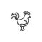 Rooster side view line icon