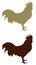 Rooster silhouette - cockerel or cock, farm bird