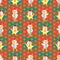 Rooster symmetry style seamless pattern
