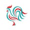 Rooster vector logo concept in line style. Bird abstract illustration. logo. Vector logo template.