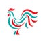 Rooster vector logo concept in line style. Bird abstract illustration. logo. Vector logo template.