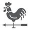 Rooster weather vane glyph icon, farming