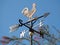 Rooster weather vane show the wind