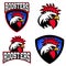 Roosters. sport team logo template. Mascot.