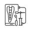 Root Canal Apex Locator Endodontic Finder. Root drill holder connected by wires to LCD screen. Dental lip hook. Vector