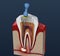 Root canal treatment process. illustration