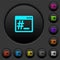 Root terminal dark push buttons with color icons