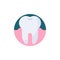 Root tooth flat icon