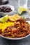 Ropa vieja, flank steak dish with rice