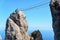 The rope bridge on the Mount Ai-Petri, Crimea