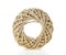 Rope coil roll on white background. Household rope