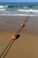 Rope with floats on the seashore