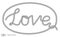 Rope inscription Love in oval frame. Marine sketch design. Romantic, wedding decoration. Vector