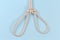 Rope knot Spanish bowline on a blue background