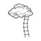 Rope ladder to cloud sketch vector illustration