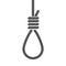 Rope loop noose icon. Vector rope hangman line illustration