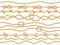 Rope loops. Navy knot decorative borders, yacht round nautical cordage twisted knot, sea boat cord divider isolated