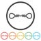 Rope ring icon, color set