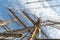 Rope, wires and strings on a pirate ship