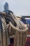 Ropes on an ancient sailing vessel