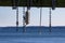 ropes chains and bouys hanging on a wooden beam