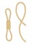 Ropes. Curved nautical ropes with knots vector template. Set of light brown ropes folded in different ways and folded