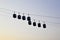 Ropeway cabins against clear sky