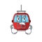 Ropeway cartoon character style having angry face