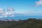 Roque Agando - Scenic view on cloud covered volcano mountain peak Pico del Teide on Tenerife seen from Alto de Garajonay
