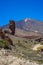 Roque Cinchado rock formation in front of Teide volcano
