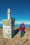 Roque de los Muchachos Viewpoint, La Palma, Spain - 9 January 2019: Above the clouds. Two huge ravens are sitting on a concrete