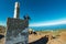 Roque de los Muchachos Viewpoint, La Palma, Spain - 9 January 2019: Above the clouds. Two huge ravens are sitting on a concrete