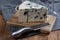 Roquefort soft French cheese made from sheep milk on south of France, one of the world\'s best known blue cheeses with blue mold