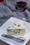 Roquefort soft French cheese made from sheep milk on south of France, one of the world\'s best known blue cheeses with blue mold