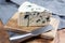 Roquefort soft French cheese made from sheep milk on south of France, one of the world\'s best known blue cheeses with blue mold