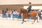 ROQUETAS DE MAR, SPAIN - MAY 21, 2023 Equestrian show at the Plaza de Toros in Roquetas de Mar, Almeria, Spain