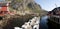 Rorbu, norwegian traditional fisherman houses, Lofoten