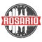Rosario Argentina Round Travel Stamp. Icon Skyline City Design. Seal Tourism Badge Illustration Vector.